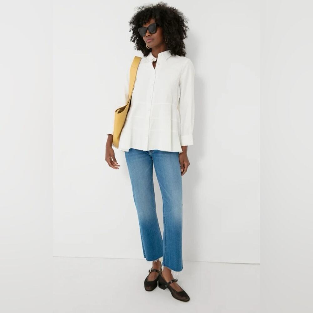 Pomander Place Button Down White Ashlen Blouse